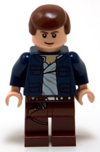 LEGO Minifigure -- Han Solo, Reddish Brown Legs with Holster Pattern, Open Jacket - Set 8129-Star Wars / Star Wars Episode 4/5/6 -- SW0290 -- Creative Brick Builders